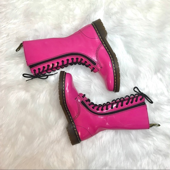 Dr. Martens Shoes - Dr. Martens Hot Pink 14 Eyelet Combat Boots US 10